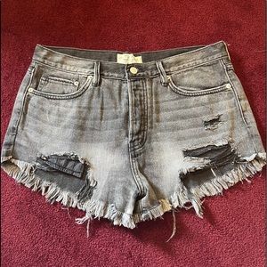 Free People Black Denim Shorts 🖤